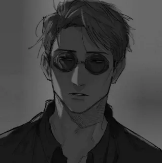 ⚓️ man, sunglasses, sketch, portrait telegram sticker
