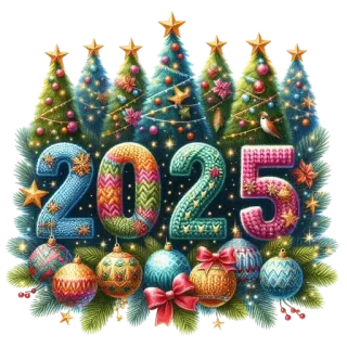 🎄 2025 ปีใหม่, คริสต์มาส, เครื่องประดับ, ต้นไม้, วันหยุด, ฤดูหนาว whatsapp sticker
