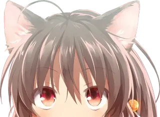 😺 кошачьи ушки, аниме, милый, девушка, кавай telegram sticker