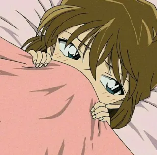 😪 Anime, Dziewczyna, Łóżko, Słodkie, Śpiący, Koc telegram sticker