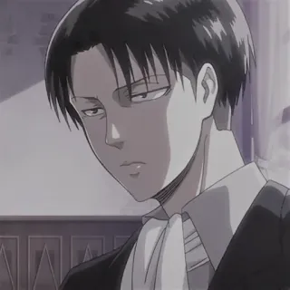 🦅 Levi Ackerman Attack on Titan Леви, Атака титанов, Аниме, Манга, Персонаж, стоик whatsapp sticker