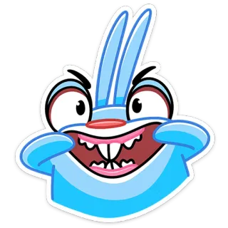 ☺️ Cartoon, Konijn, Konijn, Dier, Gek, Leuk, Grappig telegram sticker