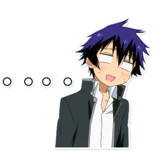 😨 oooo Anime, Cartone animato, Ragazzo, Arrossire, Eccitato telegram sticker
