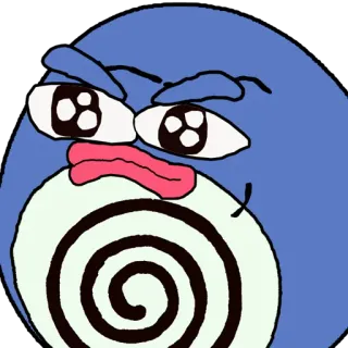 😠 Poliwhirl, Pokémon, Meme, Kartun, Biru, Spiral telegram sticker