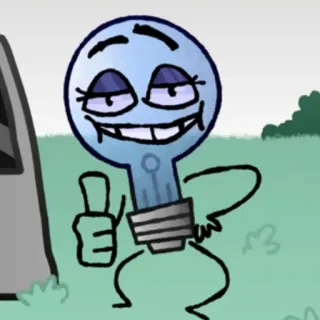 👍 cartoon, lightbulb, character, thumbs up telegram sticker