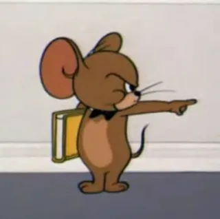 😠 Jerry Tom and Jerry cartoon, mouse, Jerry, book, pointing, character telegram sticker