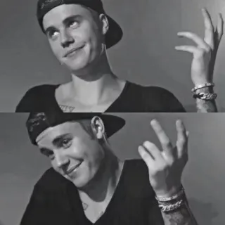 🤷‍♂️ Justin Bieber 名人, 歌手, 肖像, 黑白, 人物, 流行明星 telegram sticker