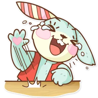 😂 kreskówka, królik, radość, szczęśliwy, naklejka, słodki telegram sticker