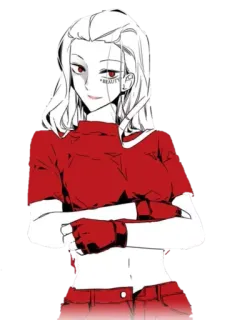 😏 femme, rouge, dessin animé, animé, fille, personnage whatsapp sticker