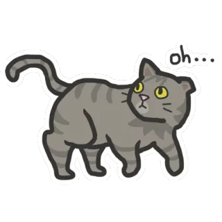 😐 oh... gato, animal, mascota, atigrado, pegatina telegram sticker