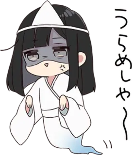 👻 うらめしや～ fantasma, anime, japonês, fofo, espírito, chibi telegram sticker