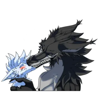 💋 furry, wolf, kiss, anthro, love, affection telegram sticker