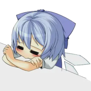😴 อนิเมะ, จิบิ, การ์ตูน, ง่วง, น่ารัก telegram sticker