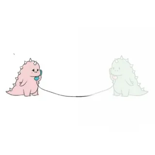 🤍 dinosaur, phone, cute, cartoon telegram sticker