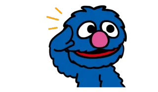 🤗 Grover Sesame Street โกรเวอร์, เซซามีสตรีท, หุ่นกระบอก, สีน้ำเงิน, สัตว์ประหลาด telegram sticker
