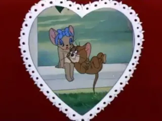 🤗 Jerry Mouse Tom and Jerry cartoon, heart, friendship, love, mouse telegram sticker