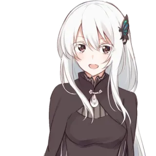☺️ Echidna Re:Zero Anime, Waifu, Hexe, Mädchen, Ameisenigel whatsapp sticker