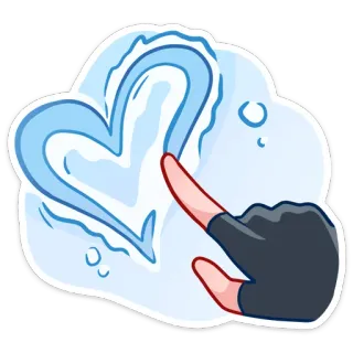 ❤️ Herz, Wolke, Finger, Zeichnung, Liebe, Geste, Eis telegram sticker