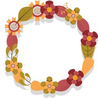 💐 floral, flor, guirlanda, outono, folhas, decorativo, botânico telegram sticker