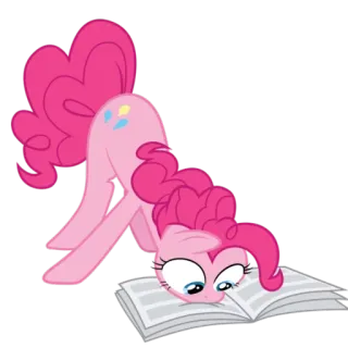 📖 Pinkie Pie My Little Pony Мультфильм, Пони, Чтение, Милый, Розовый telegram sticker