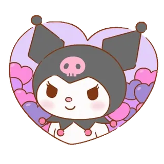 💬 Kuromi Kuromi, Sanrio, Dessin animé, Mignon, Personnage, Animé, Kawaii telegram sticker