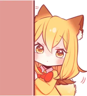 🤨 anime, chibi, cute, fox, girl telegram sticker
