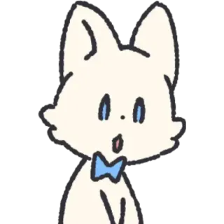 😲 kucing, dasi kupu-kupu, imut, hewan, kartun telegram sticker