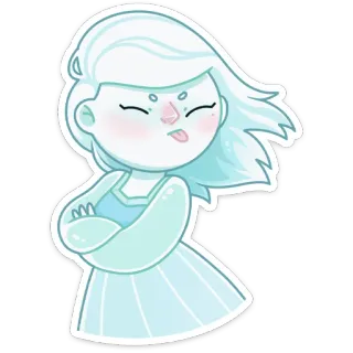 😝 призрак, мультфильм, девушка, язык, милый, смешной telegram sticker