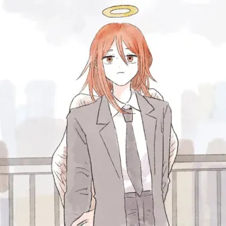 😐 Angel Devil Chainsaw Man ангел, дьявол, chainsaw man, аниме, манга, персонаж, нимб telegram sticker