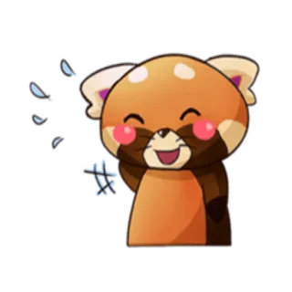 😅 panda merah, lucu, hewan, kawaii, stiker, senang, lembut telegram sticker