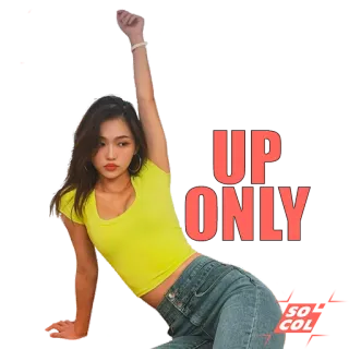 ⏫ UP ONLY solo sopra, posa, donna, moda, stile di vita telegram sticker
