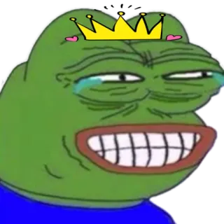 😂 Pepe the Frog pepe, katak, meme, mahkota, emoticon whatsapp sticker