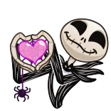 ❤️ Jack Skellington The Nightmare Before Christmas Jack Skellington, Nightmare Before Christmas, Halloween, heart, spider whatsapp sticker