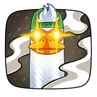 👀 鸭子, 激光眼, 贴纸, 卡通, 动物 telegram sticker