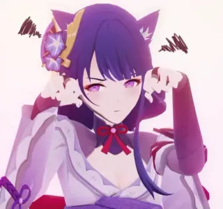 😺 Raiden Shogun Genshin Impact Anime, Jeu, Mignon, Chat, Genshin Impact whatsapp sticker