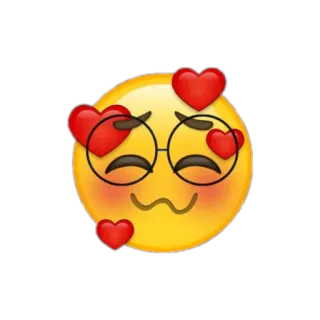 🤓 Emoji, Trái tim, Tình yêu, Dễ thương, Kawaii, Vàng telegram sticker