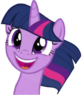 😃 Twilight Sparkle My Little Pony dibujos animados, pony, Twilight Sparkle, amistad, lindo, sonriendo, morado telegram sticker