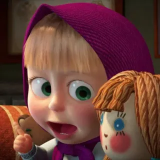 🙄 Masha Masha and the Bear cartoon, pop, kind, kind telegram sticker