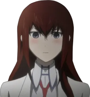 😳 Kurisu Makise Steins;Gate Anime, Charakter, Mädchen, weiblich, Porträt telegram sticker