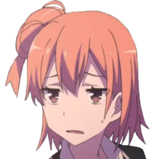 🙁 Anime, Desenho animado, Garota, Retrato, Preocupada, Expressão telegram sticker