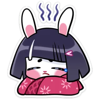 🐰 Anime, Kawaii, Triste, Coniglio, Piangere, Giapponese whatsapp sticker