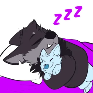 🛌 ZZZ sonolento, dormindo, animais, desenho animado, peludo telegram sticker