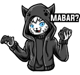 🎮 Mabar? кот, геймер, контроллер, худи, мабар, игры telegram sticker