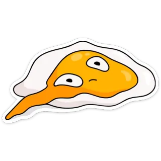 ☹️ Ei, Essen, Cartoon, Eigelb, Frühstück, Spiegelei telegram sticker