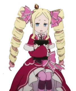 😕 Beatrice Re:Zero Аниме, Девочка, Платье, Два Хвостика, Книга, Исекай, Лoли telegram sticker