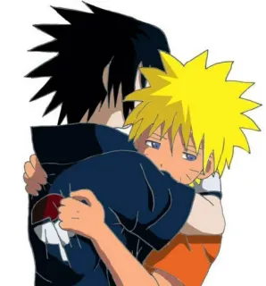 🫂 Naruto Аниме, Мультфильм, Объятие, Друзья, Нежность, Узумаки, Учиха, Саске telegram sticker