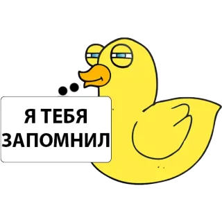 😠 Я ТЕБЯ ЗАПОМНИЛ Ente, Cartoon, Lustig, Tier whatsapp sticker