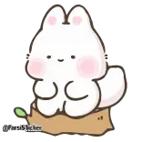 😊 cute, kawaii, animal, rabbit, bunny, cartoon whatsapp sticker