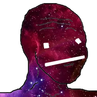 😑 Wojak meme, wojak, galaxy, space, internet culture telegram sticker