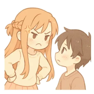 😡 злой, аниме, мультфильм, пара, отношения, милый whatsapp sticker